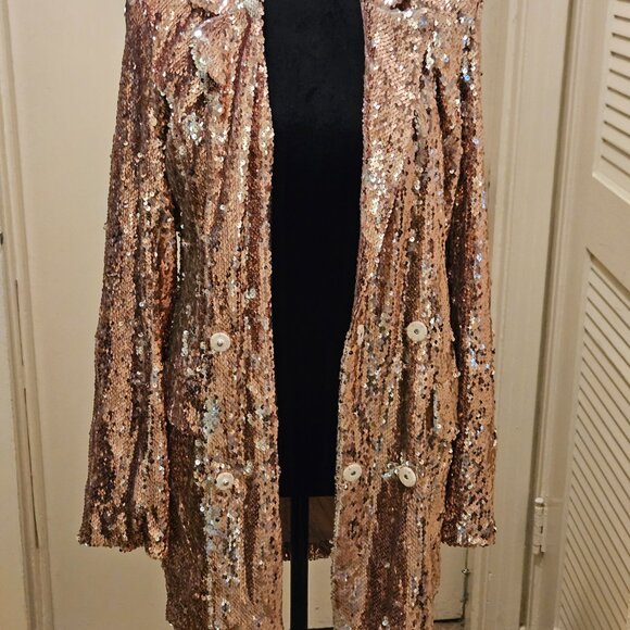 Endless Rose Double Breasted Blazer/Dress Rose Gold Small - Picture 5 of 6